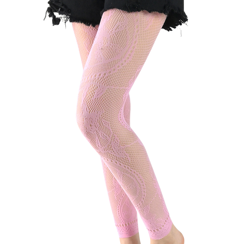 Collant senza piedi a rete a vita alta con fantasia stile retrò colorato da donna Calze leggings per ragazze per 40–75 kg, 150–170 cm: Grigio