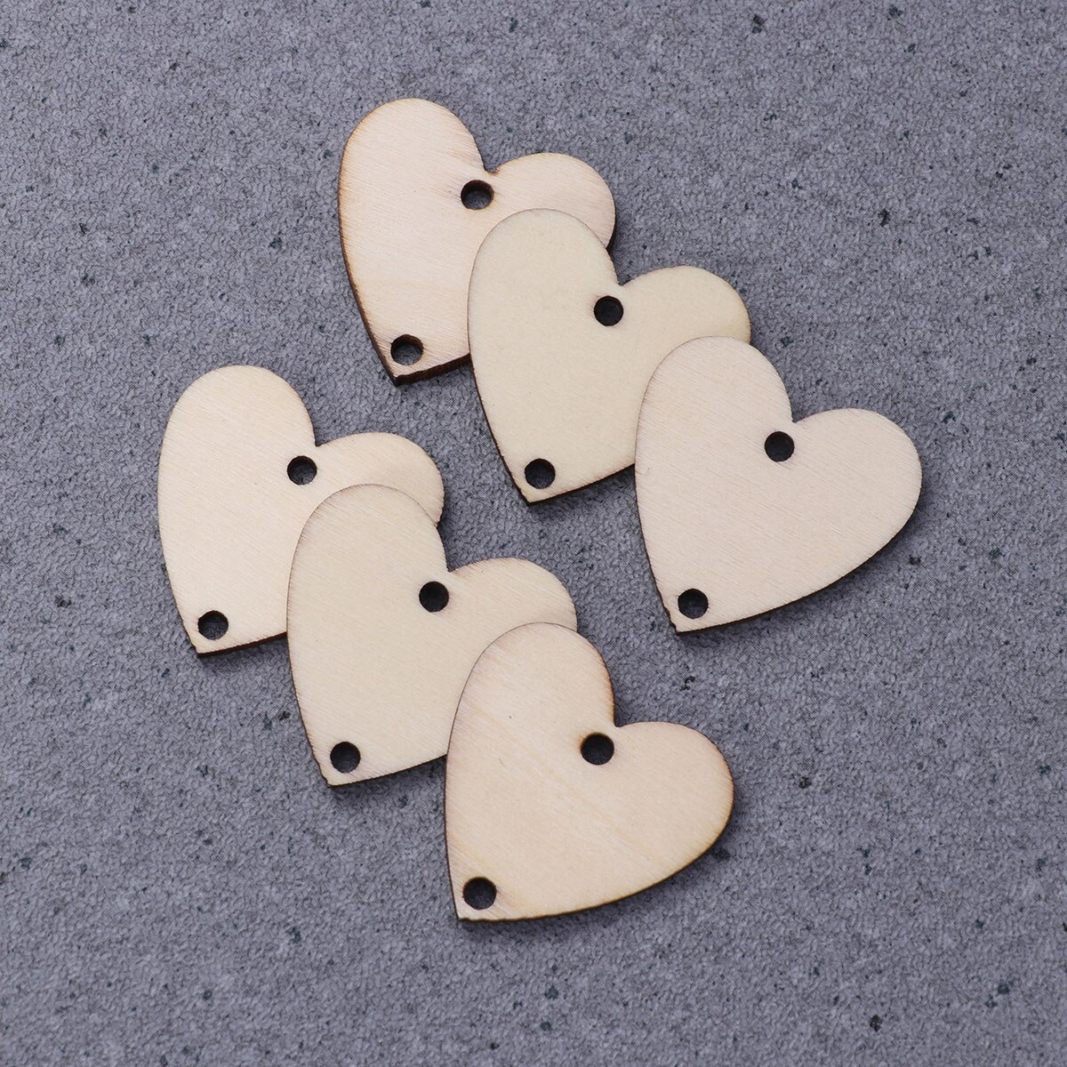 50PCS Calendar Accessories DIY Birthday Reminder Home Hanging Decor Iron Loops Heart Wooden Slices for Office Home