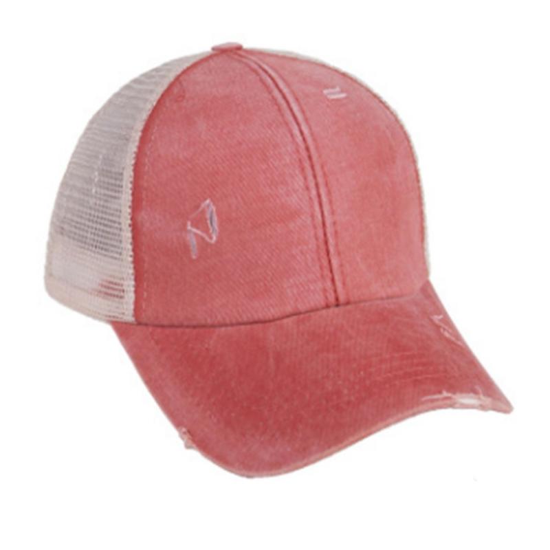 Unisex Mesh Cap Casual Plain Cotton Mesh Baseball Cap Adjustable Summer Cool Hats for Women Men Hip Hop Trucker Hat: Orange