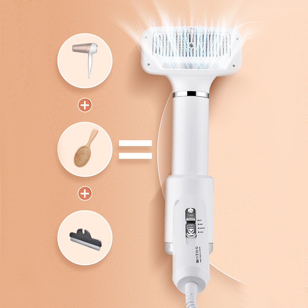Sèche-cheveux Portable 2 en 1 pour chiens, peigne de toilettage, brosse, souffleur de fourrure, température réglable, faible bruit, fournitures pour animaux domestiques