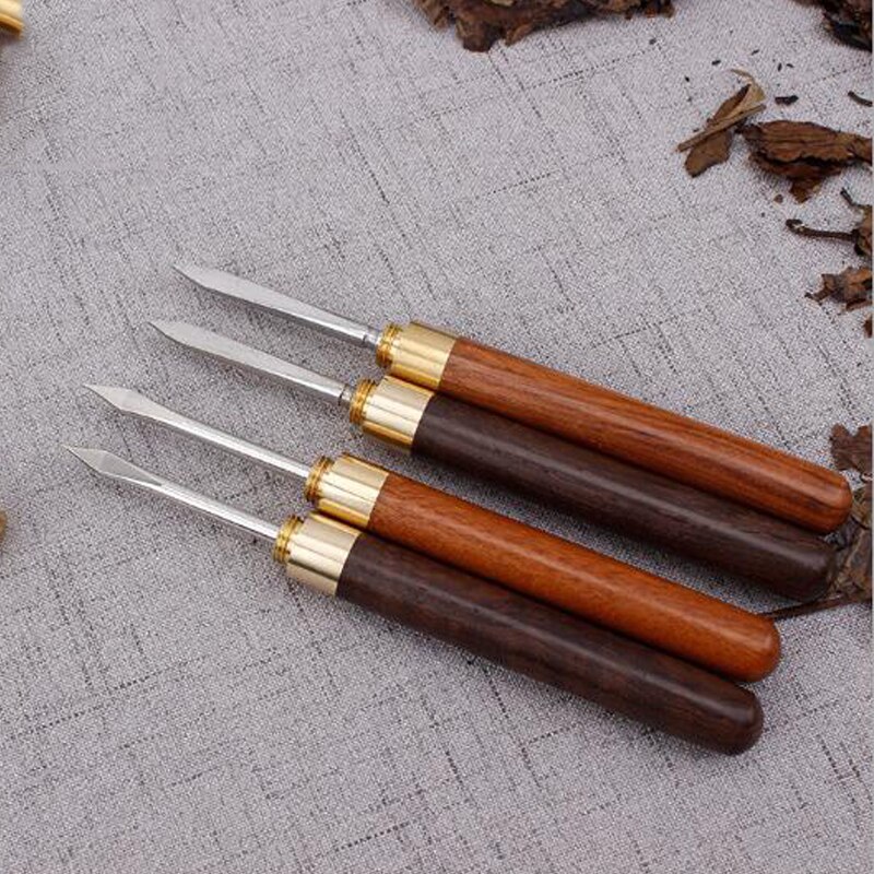 Kitchen Knife Tea Knife Needle Pick With Wood Handle Puer Tea Tools Cone Needle Breaking Prying Tea Brick Tool