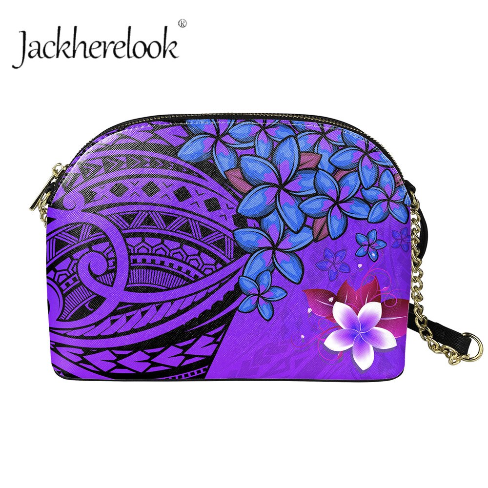 Jackherelook enthic tribe-patroon dames messengertas met grote capaciteit, plumeriaprint, mini casual schoudertas met ketting, bolsa: Hqcb 212 d 49