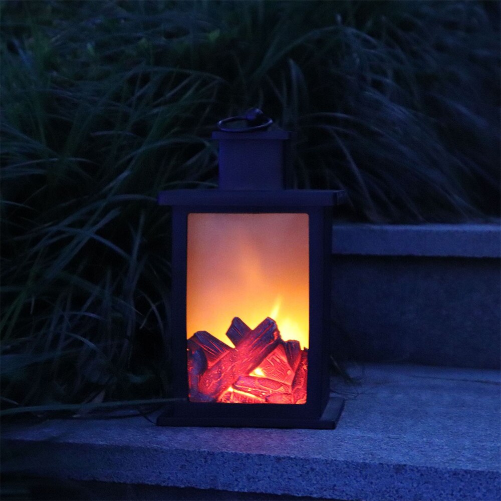 LED cheminée lanterne veilleuse suspension lampe sans flamme bûche feu effet Vintage lampe noël décoration de la maison 4 pièces