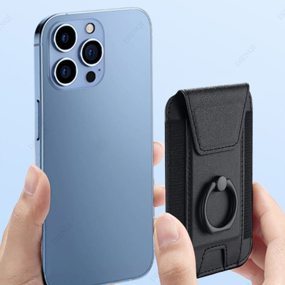 Magsafe Phone Wallet Card Holder with Ring Stand Flap Cover Pu Leather Wallet Magnetic Phone Case dla Iphone 12 13 14 15 16 Pro