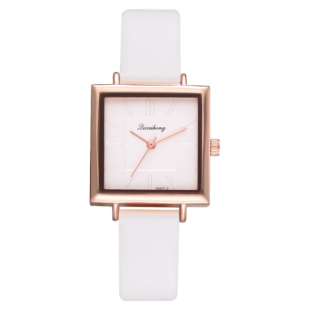 Top Brand Women Wrist Bracelet Watch Contracted Leather Crystal WristWatches Women Dress Ladies Quartz Clock Zegarek Damski: White