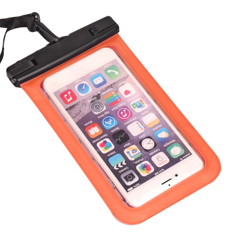 Teléfono Móvil cubierta de mochila a prueba de agua pantalla táctil cámara HD sumergible Universal buceo conjunto impermeable IPX8: orange