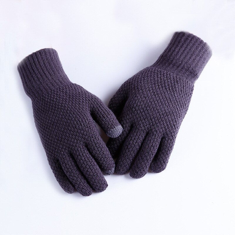 Winter Handschoenen Mannen Koreaanse Stijl High Touch Screen Mannetjes Dikker Warm Houden Heren Top Wanten Alle Match Breien