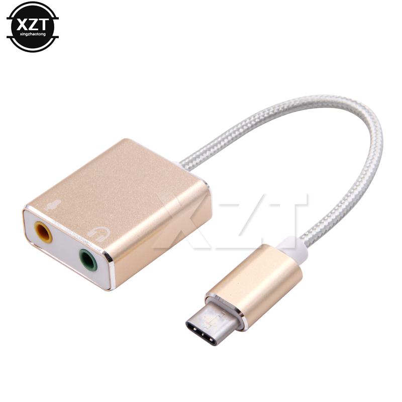 USB Type-C 7.1 External Sound Card Adapter Audio Card USB-C to Jack 3.5mm Earphone Micphone for Laptop Macbook Pro