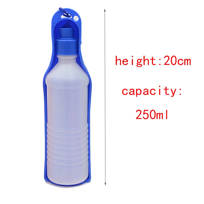 250 Ml Blauwe Fles Hond Water Puppy Hond Feeder Container Opvouwbare Reizen Draagbare Fles Voor Water Hond Levert