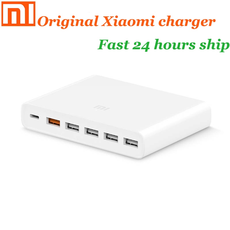 Xiaomi carregador usb original 60w, smartphone pad, saída de carregamento 1 tipo-c 6 portas 5 USB-A, dual qc adaptador de carregamento rápido x2, 3.0, 18w, carregamento rápido