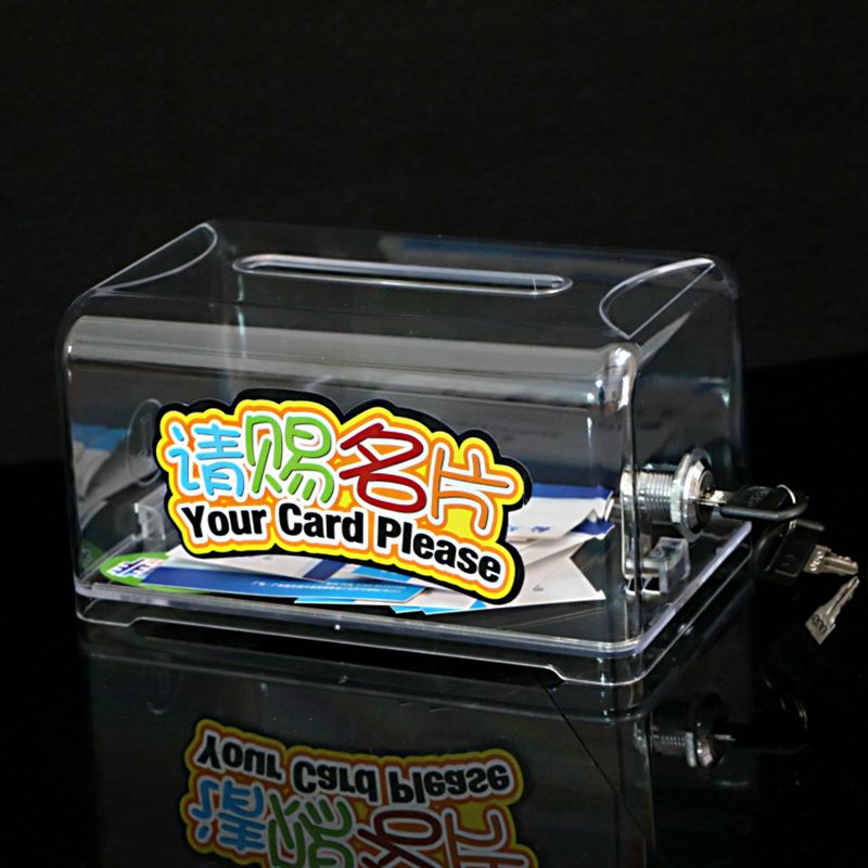 1 pcs High capacity Exhibition hall Business Card Holder Ballot Box Suggestion Box With Stickers