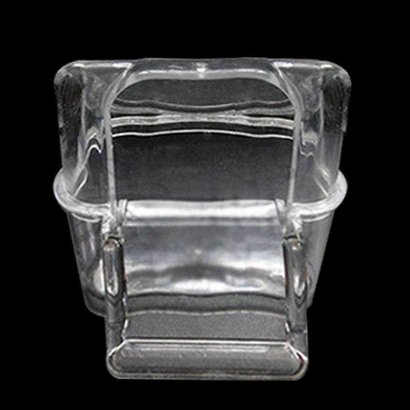 Perroquet oiseau Transparent en plastique nourriture tasse bol entreprise eau propre Silo abreuvoir X6HC