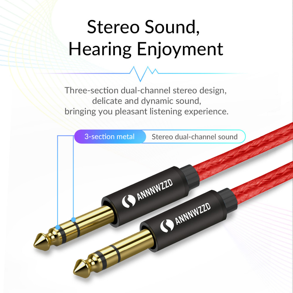 6,35mm zu 6,35mm Stereo Kabel 1/4 Zoll Männlichen TRS Lautsprecher Ampere Kabel Jack für Gitarre Verstärker Tastatur Professionelle Instrument etc