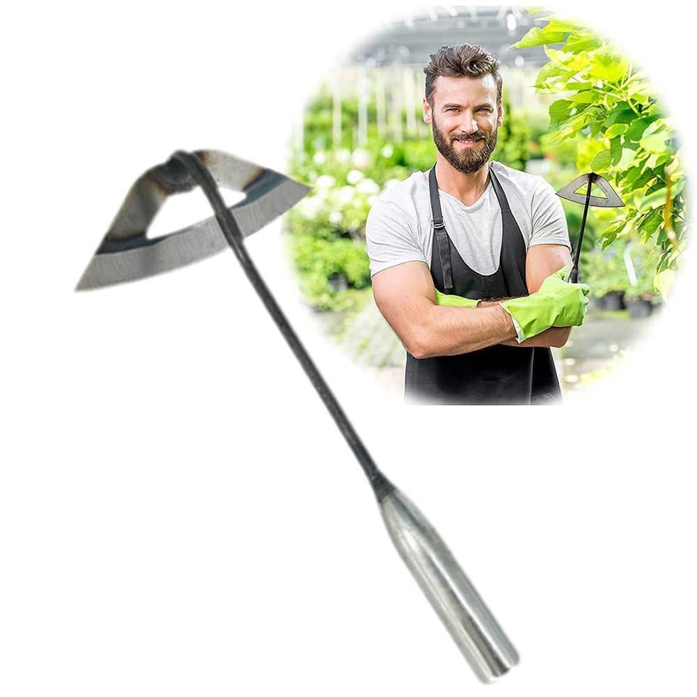 Azada pequeña hueca de acero al manganeso, herramienta de mano para jardinería, todo de acero endurecido, herramientas de arado y deshierbe