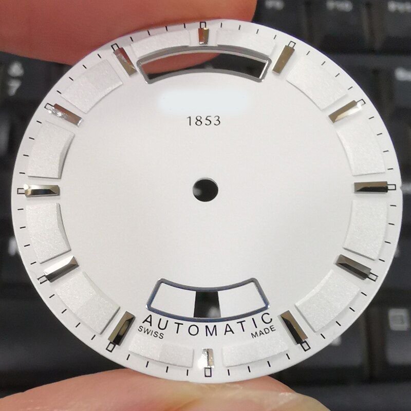 32,7mm uhr zifferblatt geeignet für T035407A männlichen mechanische T035 uhr Text uhr zubehör geeignet für T035407 reparatur teile: Weiß Silber- Skala