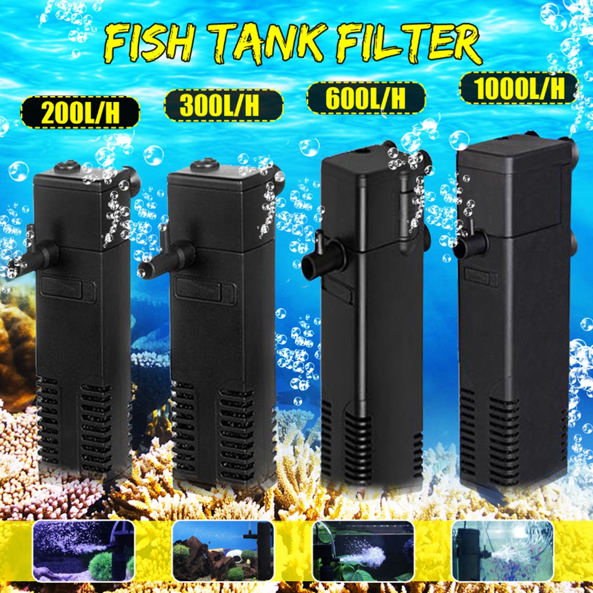 3/4/8 / 22W filter fish pond water pump pool fountain pompeii aquatic water pump pet supply ultra quiet submersible pump EU Plug