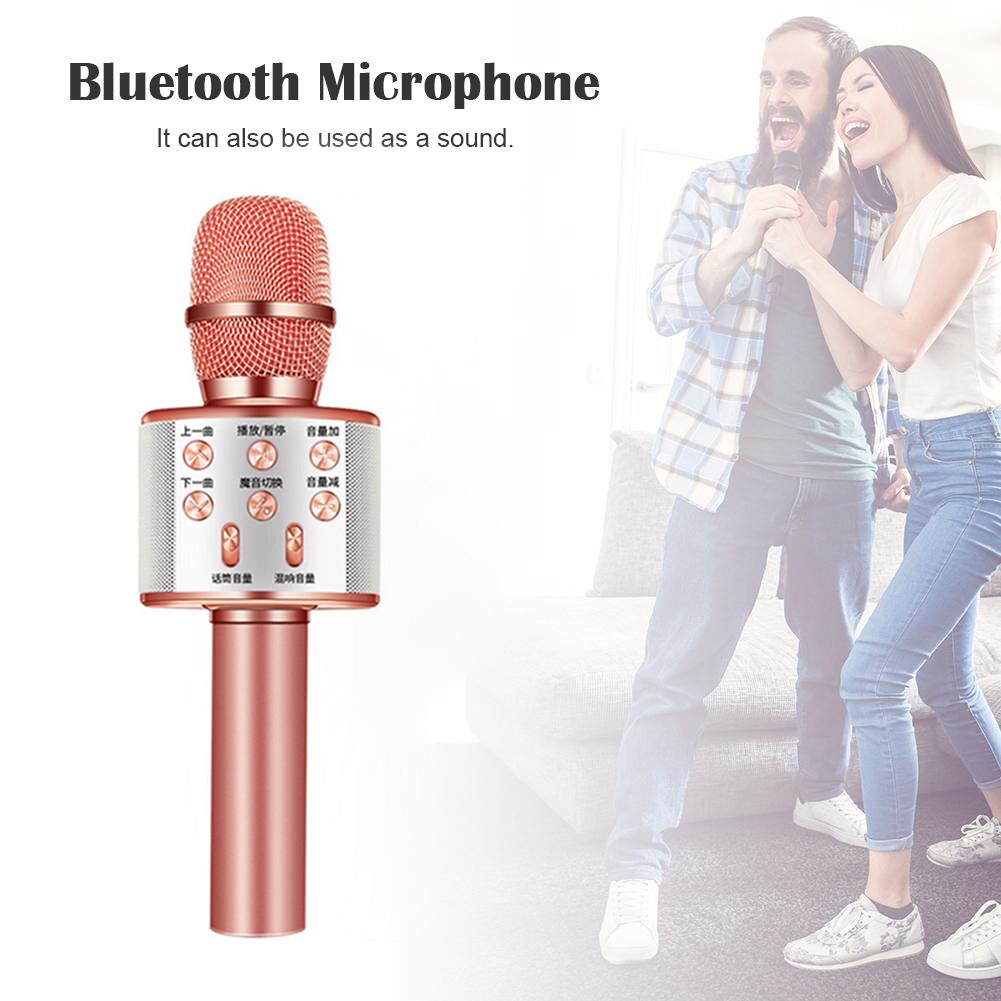 Karaoke-mikrofon, kabellos, bluetooth-mikrofon mit led-licht, tragbares mikrofon mit lautsprecher