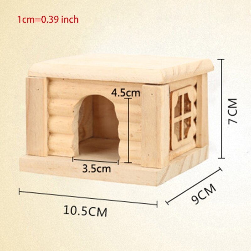 Nid de Hamster en bois naturel, Cage à dessus plat, fournitures pour souris gerbille petit Animal