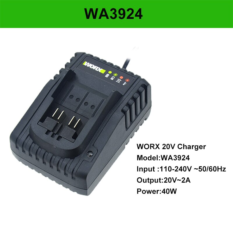 WORX 20V Battery Charger Wide Interface Fast Charge WA3924 WA3927 WA3922 Electronics Accessories Power Tools: WA3924