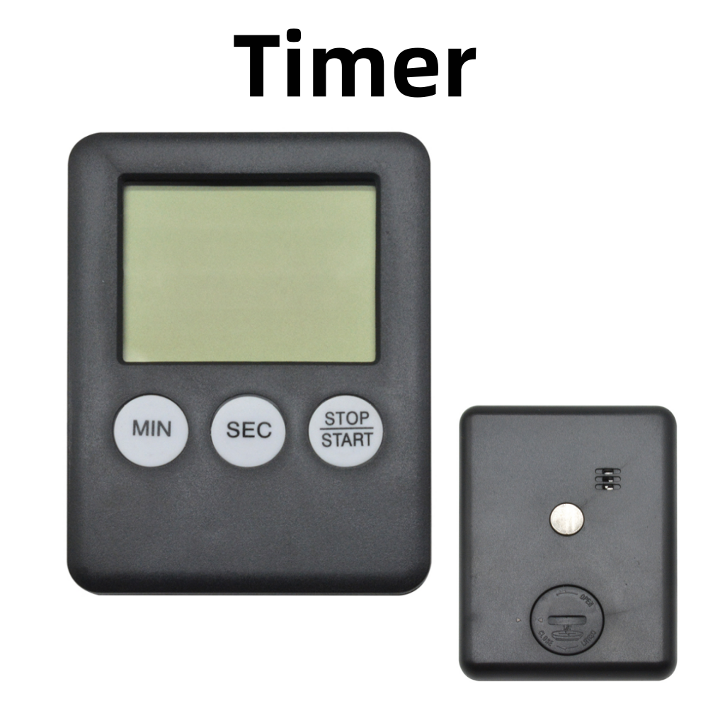Magnetisk køkkenur digital madlavning bagning lcd nedtælling op høj alarm nedtælling vækkeur magnetur søvnur køkken sup: Default Title