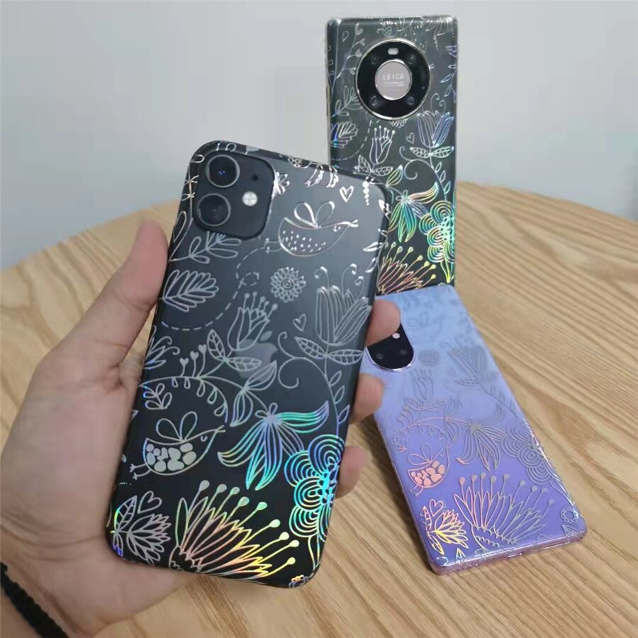 50pcs 3D Colorful Transparent Embossed Back Film Sticker for Blade Cutting Machine Universal Decorative Back Cover Flim Skin