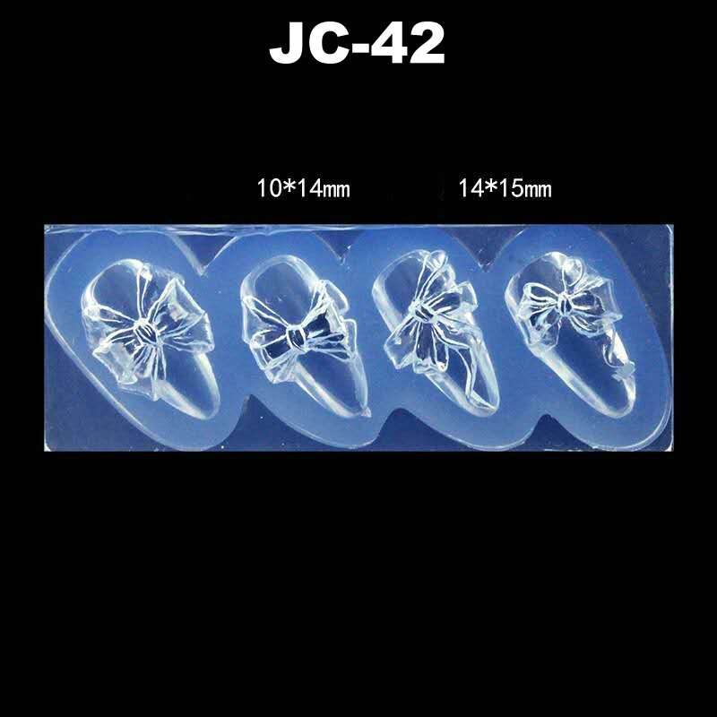 3D Carving Silicone Mold Nail Stamping Camellia/Shell/Bow Tie/Star Pattern DIY UV Gel Acrylic Crystal Nails Template 3 Style: JC-42