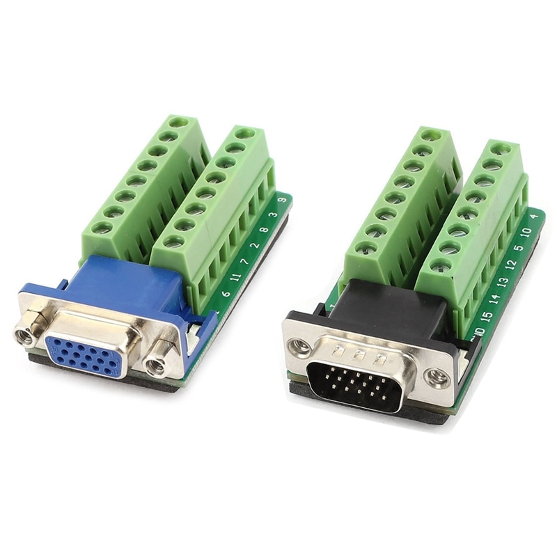 Adaptateur DB15 Femelle Vers Bornes à Vis - 15 Broches - 2 Rangées De 8 Bornes - Pour Câblage - 4