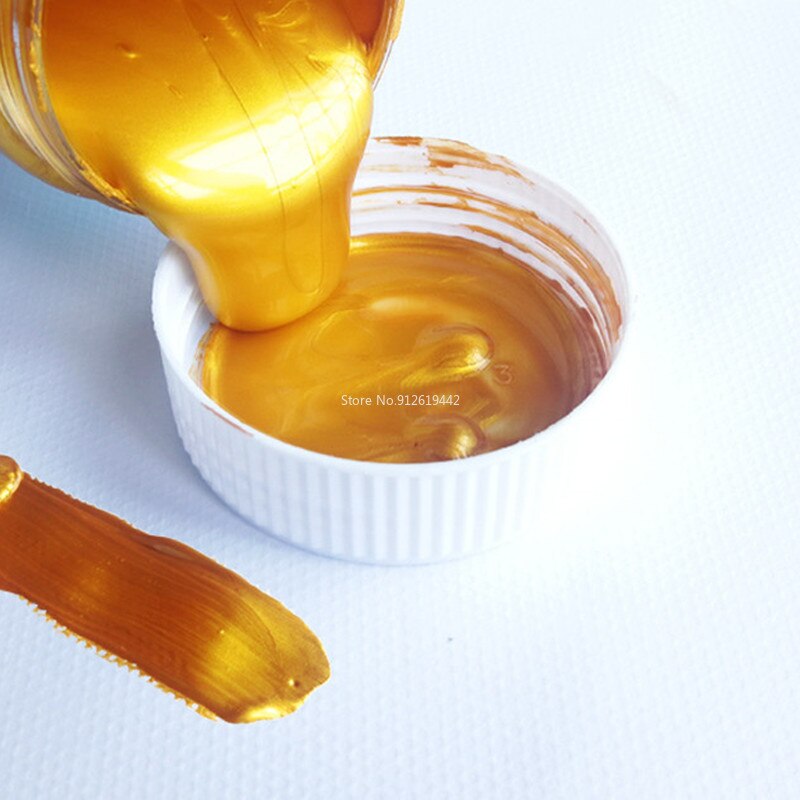 60ml Gold Paint Metallic Acrylic Paint Waterproof and Colorfast for Statue Tinting DIY Handmade Clothes Painted Graffiti Paints