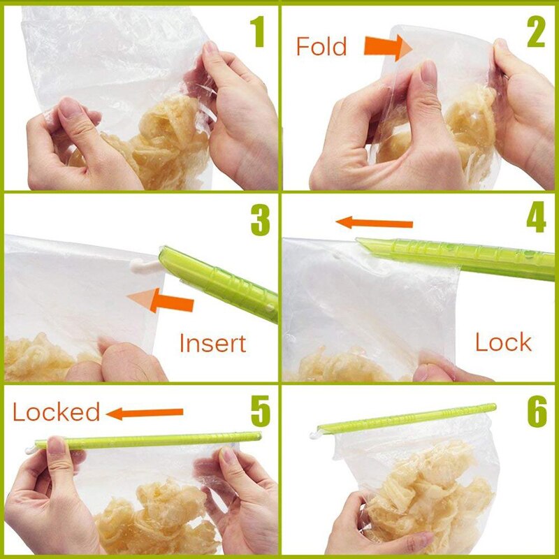 80pcs bag clips Anylock gripstick style seals Food bag sealing clip seal stick Freshlock Food storege