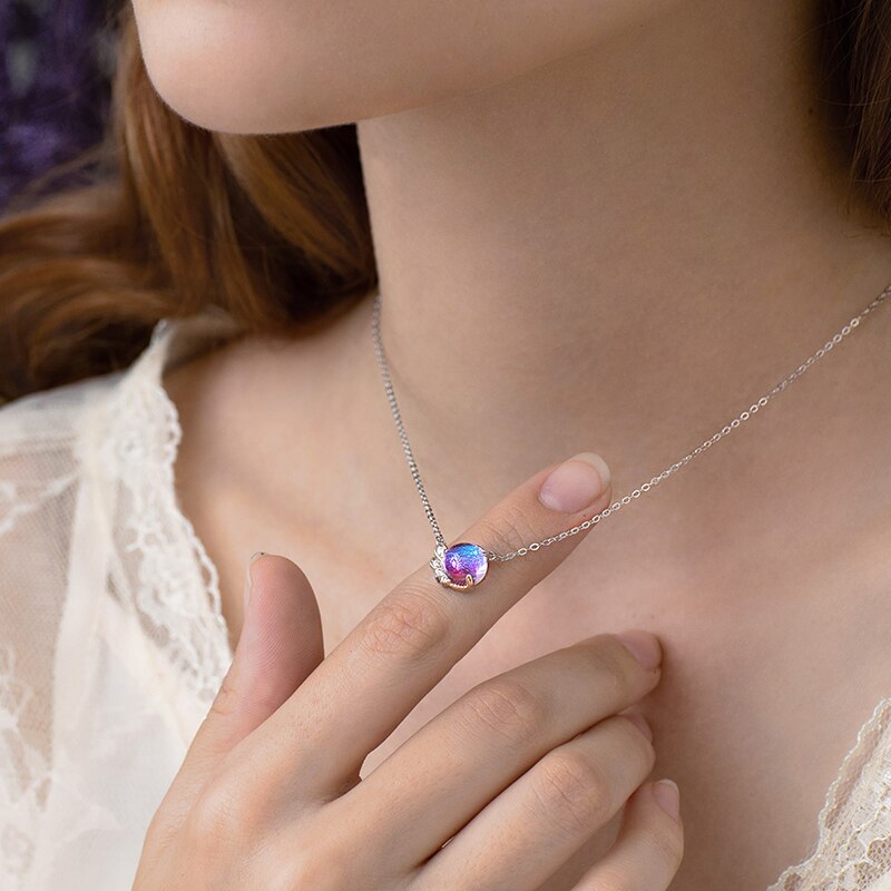 Thaya prata 925 jóias bohemia design original provence colorido gargantilha 925 prata esterlina para mulheres fino roxo jóias presente