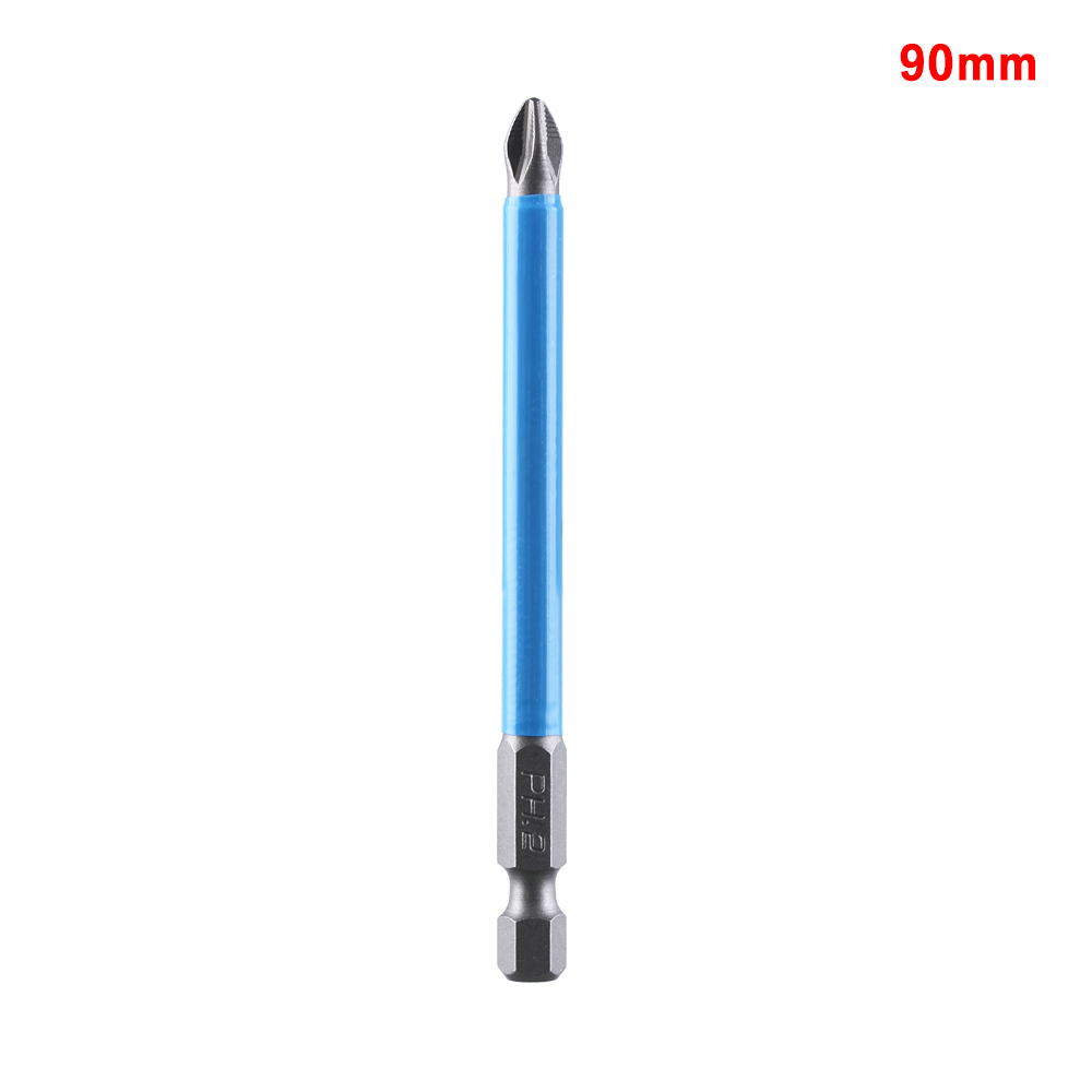 1/4 "blau Silber verhexen Schaft Magnetische Anti Unterhose Lange Erreichen Elektrische Schraubendreher-Bits PH2 Einzigen Phillips/Kreuz Kopf Energie Werkzeug