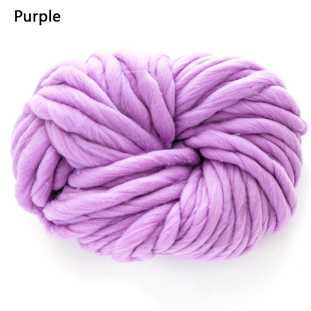 Super volumoso braço tricô lã roving malha cobertor chunky fio de lã super grosso para tricô diy crochê tapete chapéus: Purple