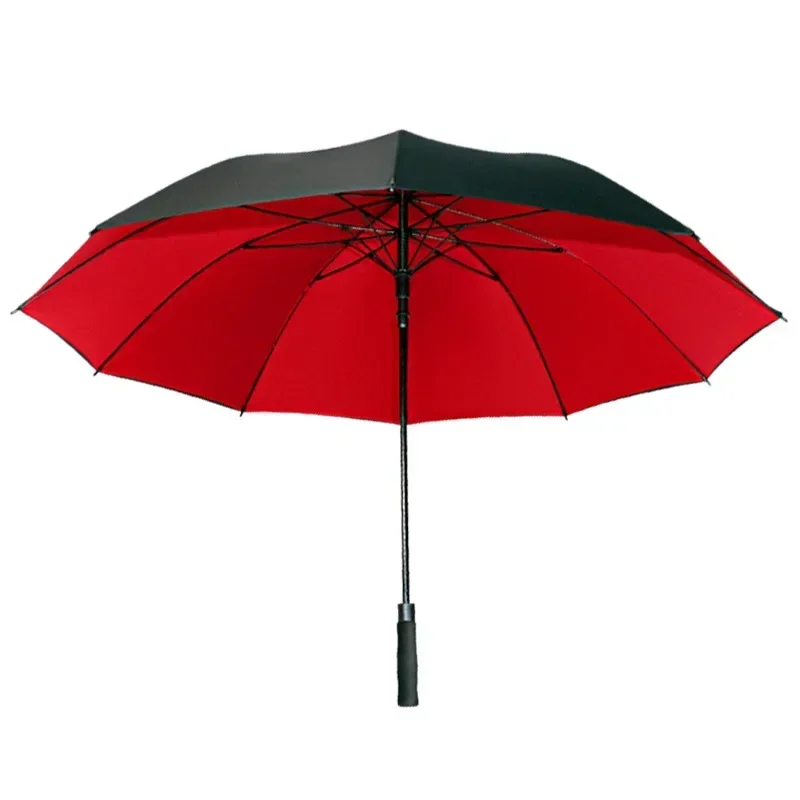 185 cm großer Golf-Regenschirm für Männer, manuell, langer Griff, beständig, UV-Schutz, Sonnenschirm, Schatten, Reise-Strandschirm, winddicht, stark: MULTI
