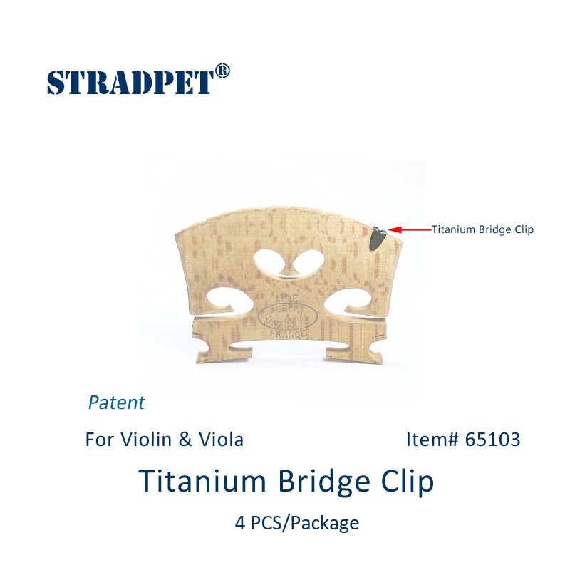 Patent, stradpet titan broklips for fiolin og bratsj , 4 stk  in 1 pakke, klips kun uten bro
