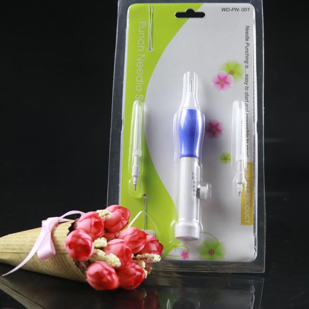 Practical ABS Plastic DIY Magic Embroidery Pen Set Needle knitting Needles Tool Fancy Interchangeable Punch needlework Stitc: Default Title
