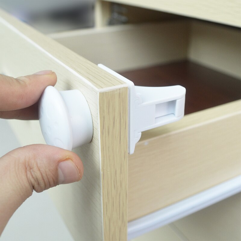 4 Sloten + 1key Magnetische Kind Lock Baby Veiligheid Baby Beveiligingen Kast Deurslot Kids Lade Locker Beveiliging Onzichtbare Sloten tool: Default Title