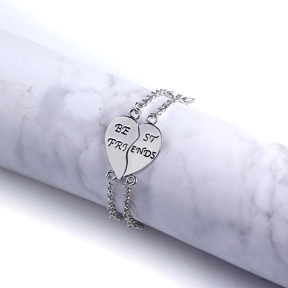 Charm 2 stks/paar Beste Vrienden Armbanden Goud Zilver Kleur Puzzel Hart Armbanden Vriendschap Sieraden Voor Vrouwen Meisjes Accessoire