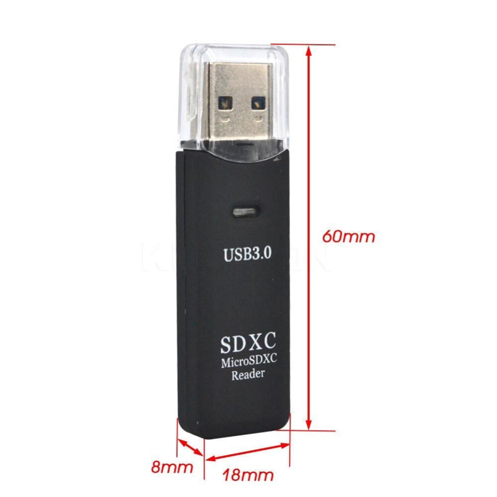 Ultra High Speed 2 in 1 USB 3.0 Memory Card Reader Flash Adapter Micro SD SDXC