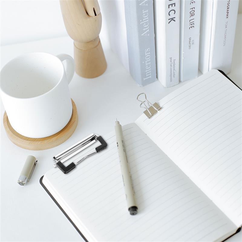 15pcs Clipboard Clips Mountable Metal Clip Spring-Loaded File Folder Clamps Office Hardboard Clips Stationery For School