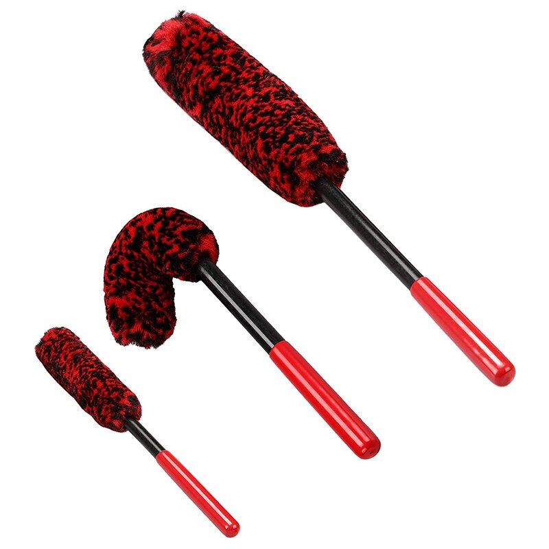 New3Pcs Microfiber Wheel Wand Car Detailing Brush Rim Brush for Cleaning Wheels, Rims, Exhaust Tips,Motorcycles,Bicycles