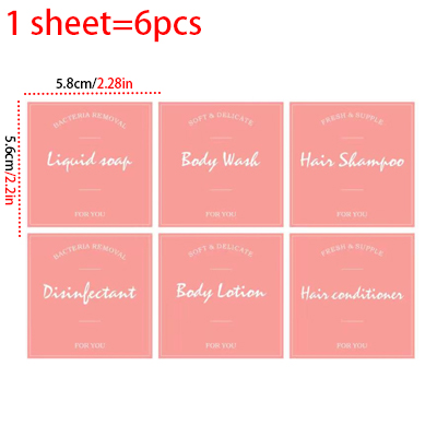 Shampoo Bottle Label Set Bathroom Soap Conditioner Body Wash Labels Soap Dispenser Detachable Waterproof Sticker Set: Chocolate