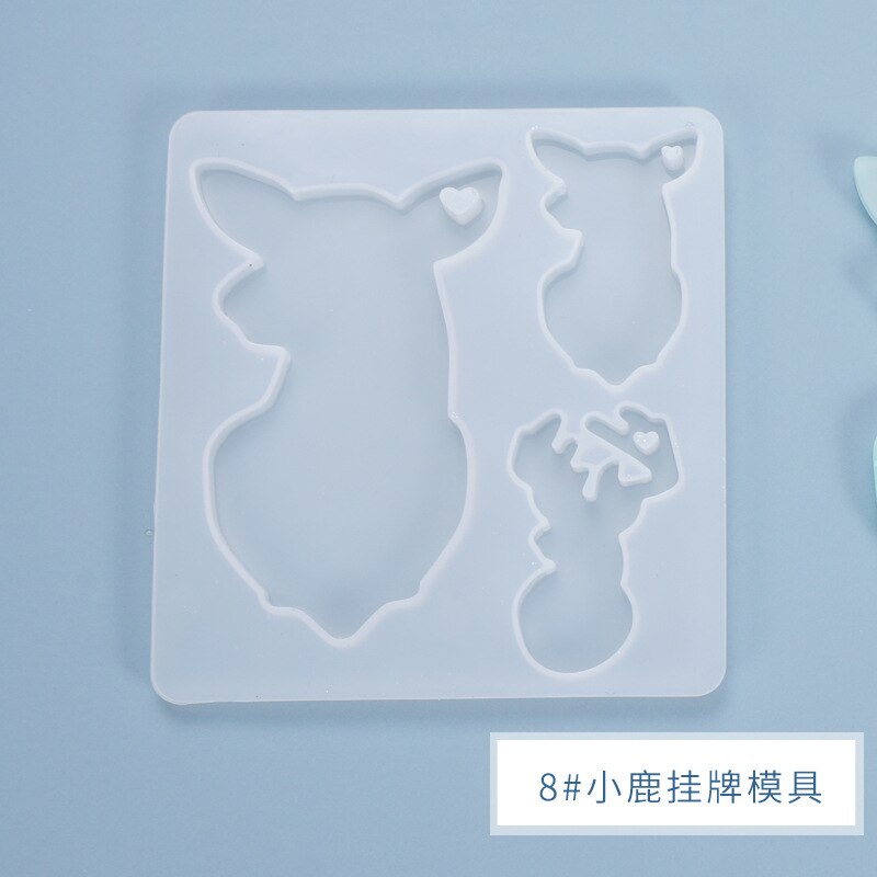 DIY Listing Pendant Resin Mold Handmade Keychain Crystal Epoxy Mold Pendant Ornament Silicone Mold For Resin: 09