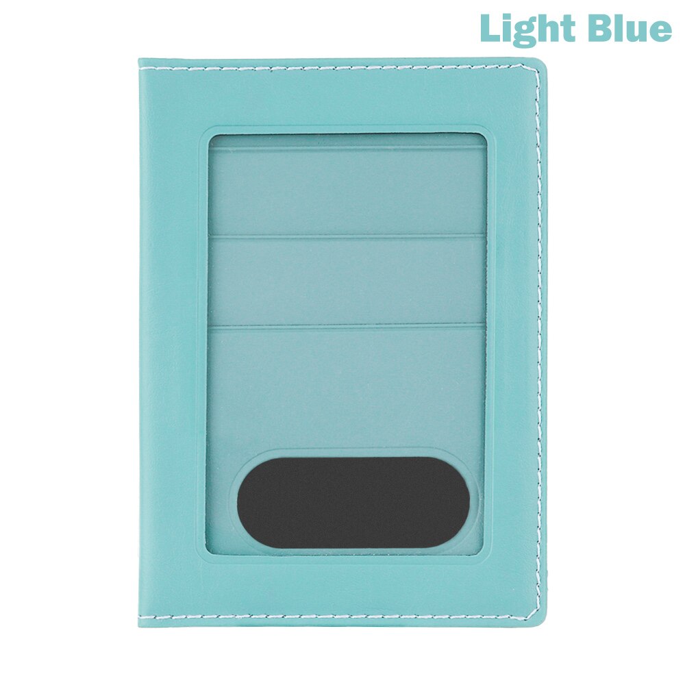 3 carte fente passeport couverture multifonctionnel étanche passeport portefeuille PU cuir voyage billet porte-passeport: light blue