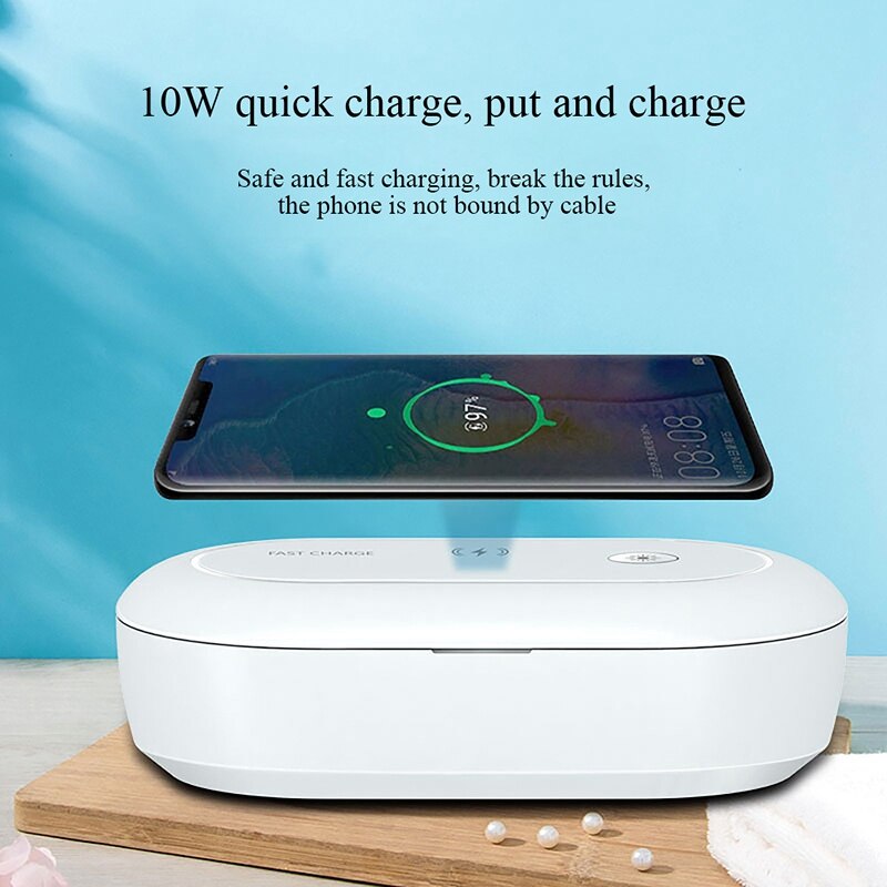 2 in 1 Handy Drahtlose Lade Desinfektion Box LED UV-Box Desinfektion Box für Telefon Zahnbürste