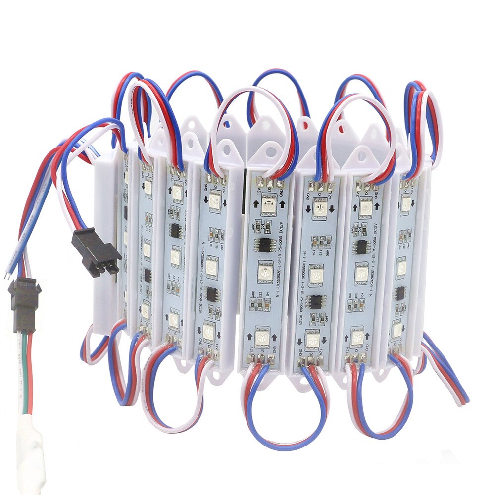 Module LED de colle goutte SMD DC12V 5050, Module numérique Pixel adressable IC externe, pour Sign Shop Sanner Brighter WS2811 2811