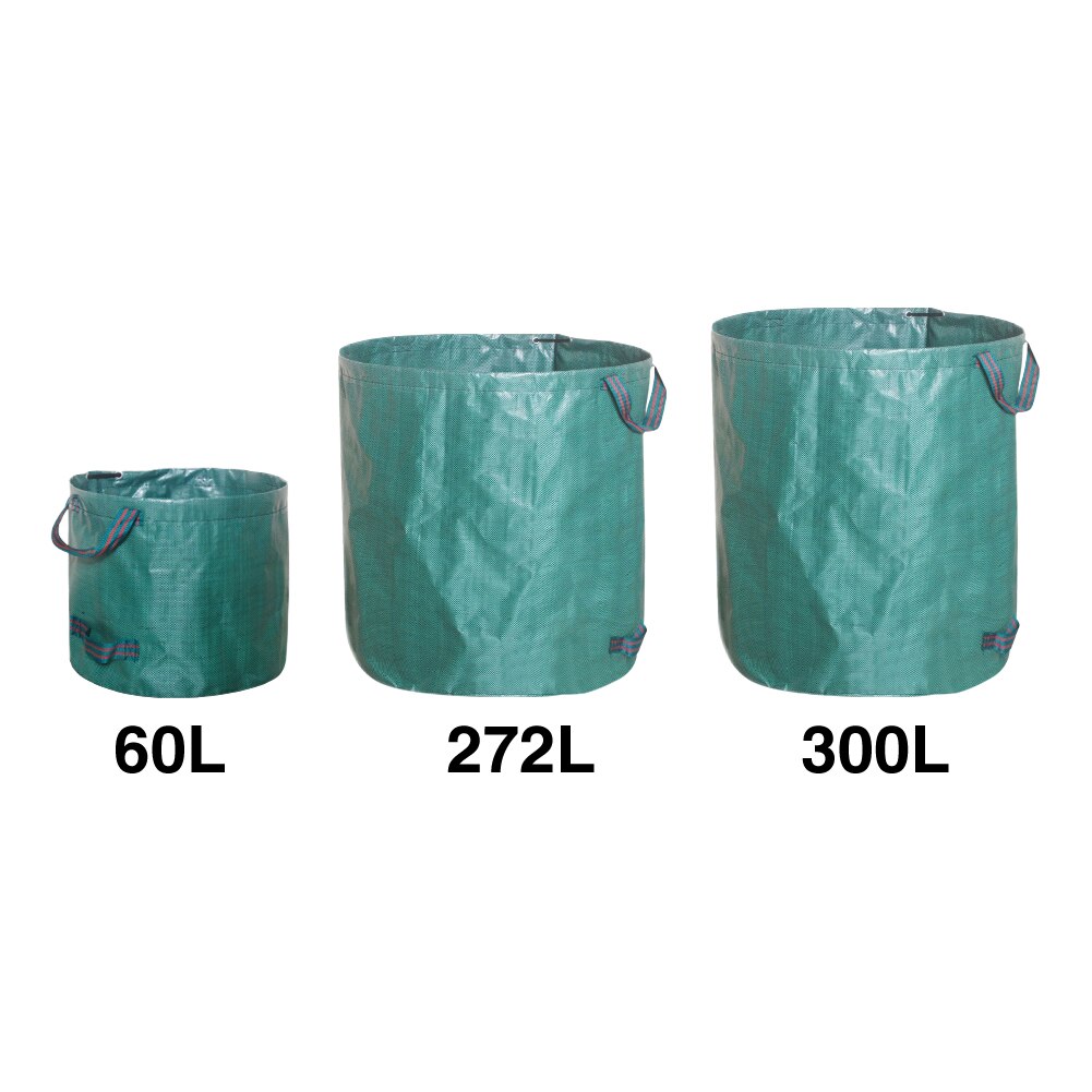 Sac à déchets de jardin 3 pièces, avec Double poignées, réutilisable, pliable, Double couche de fond, Portable, sacs de collecte de jardin robustes