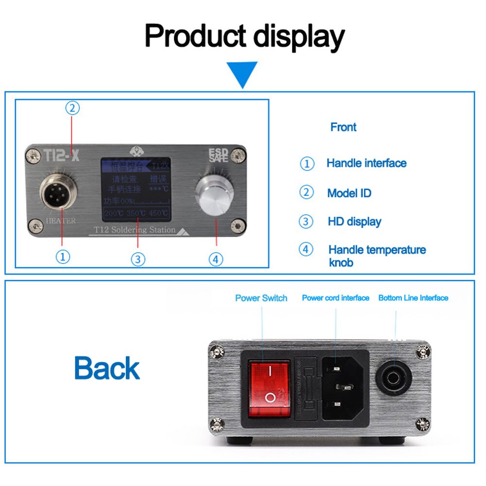 T12-X T12 Soldering Station Electronic Welding Iron LED Digital Display BGA Rework Station With Soldering Tips Repair Tools