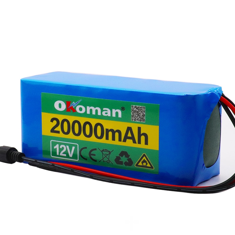 High capacity18650 12V Battery pack Large capacity 12v 20ah 18650 lithium battery protection board 12v 20000mAh capacity+Charger