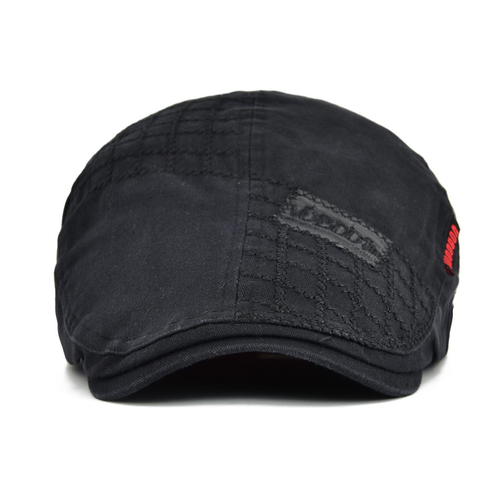 VOBOOM Zwarte Golf Platte Ivy Cap Mannen Katoen Krantenverkoper Caps Cabbie Hoed Mannelijke Gatsby Baret Hoeden Verstelbare Lente Herfst Boina 100