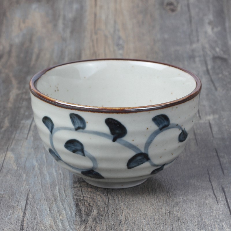 Bol en céramique japonais et coréen de 4.5 pouces, riz à motif d'anneau, bol Matcha japonais, bol à Dessert, bol à soupe, bol Ramen: Uncariarhynchophylla